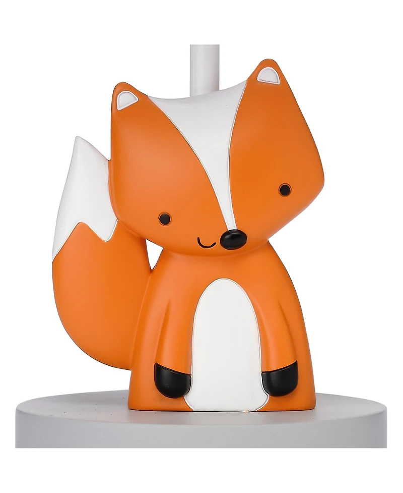Bedtime Originals Acorn Gray/White/Orange Fox Nursery Lamp with Shade & Bulb
