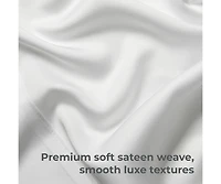 Cariloha Resort 4-Piece Sateen Sheet Set | White | Queen | Viscose Material | Thermal-Regulating, Extra Soft Cooling Sheets