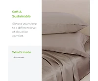 Cariloha Classic 2-Piece Twill Pillowcase Set | Tahitian Breeze Standard Viscose Material Allergy Resistant, Thermal-Regulating & Extra soft