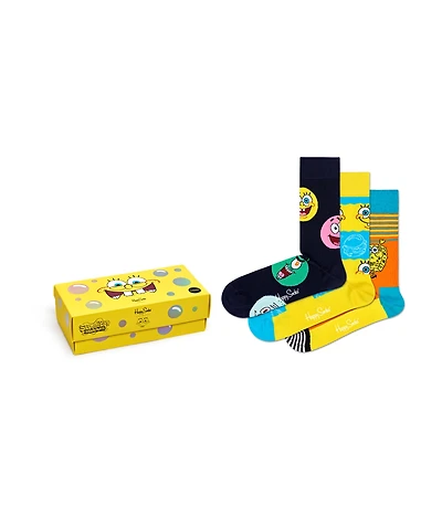 Happy Socks Sponge Bob Socks Gift Box, Pack of 3