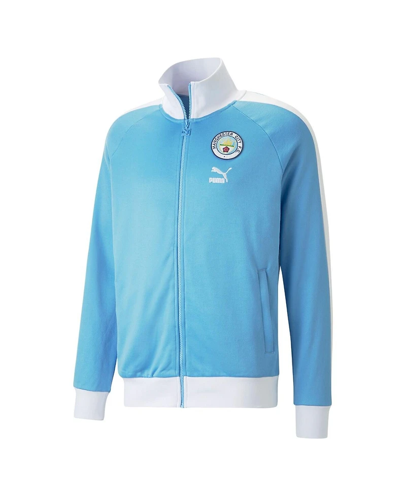 Men's Puma Sky Blue Manchester City ftblHeritage T7 Raglan Full-Zip Track Jacket