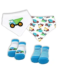 Baby Mode Boys Closure Bibs and Socks, 8 Piece Set