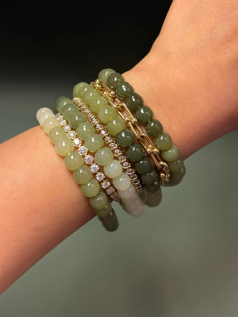 seree Ombre — Beaded jade bracelet