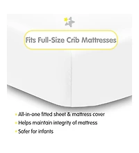 BreathableBaby All-in-One Fitted Sheet & Waterproof Cover for 52" x 28" Crib Mattress (2-Pack)