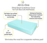 BreathableBaby All-in-One Fitted Sheet & Waterproof Cover for 52" x 28" Crib Mattress (2-Pack)