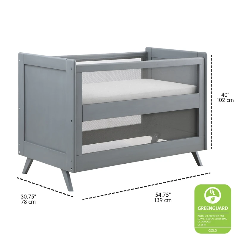 Halo Dream Inc. Breathable Mesh 3-in-1 Convertible Crib - Greenguard Gold Certified