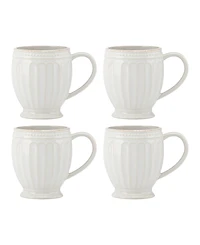 Lenox French Perle Groove Mugs, Set Of 4