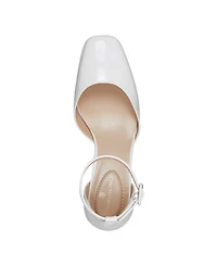 Bandolino Women's Lets Add Square Toe Block Heel Ankle Strap Pumps