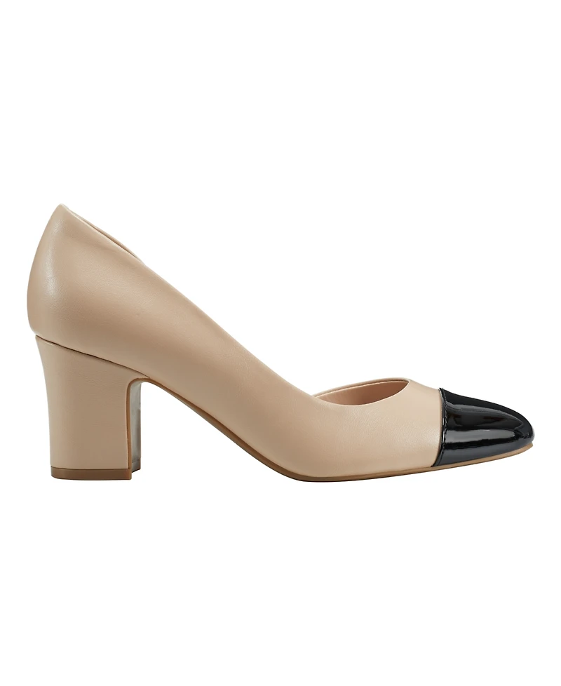 Bandolino Women's Laynier Cap Toe D'Orsay Block Heel Pumps