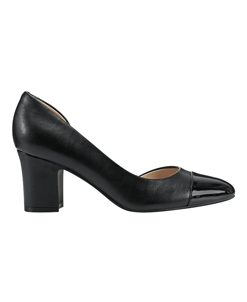 Bandolino Women's Laynier Cap Toe D'Orsay Block Heel Pumps