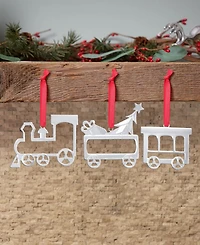 Nambe Mini Ornaments Train Engine, Toy Car Caboose