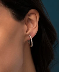 Diamond Small Hoop Earrings (1/4 ct. t.w.) in Sterling Silver, 0.94