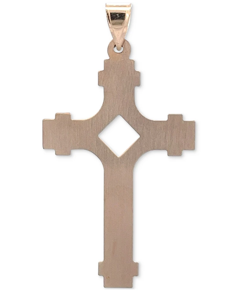 Double Row Polished Cross Pendant in 14k Gold, Created for Macy's