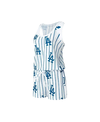 Women's Concepts Sport White Los Angeles Dodgers Reel Pinstripe Knit Romper
