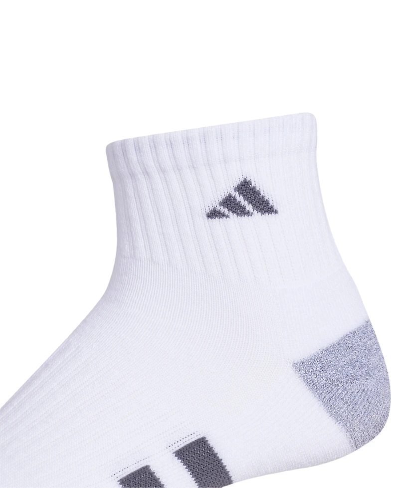 adidas Men's 3-pk. Cushioned Quarter Logo Socks