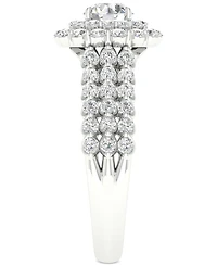 Diamond Double Halo Multi-Row Engagement Ring (1-1/2 ct. t.w.) in 14k White Gold