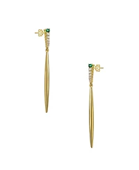 Sterling Silver Cubic Zirconia Icicle Spike Dangle Earrings