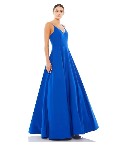 Mac Duggal Women's Ieena Classic A-Line V-Neck Ballgown