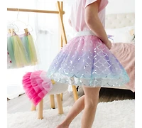 Sweet Wink Little and Big Girls Sparkling Mermaid Tutu Skirt
