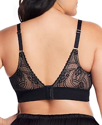 Glamorise Plus Full Figure Bramour Gramercy Luxe Lace Wireless Bralette 7012