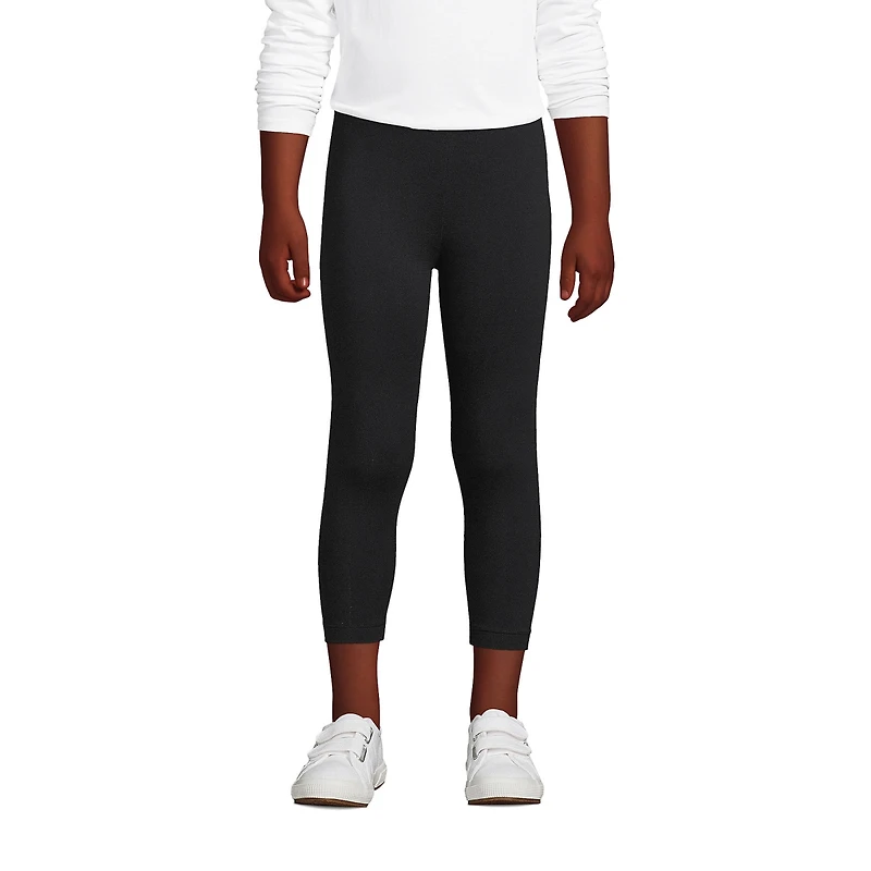 Lands' End Child School Uniform Girls Plus Tough Cotton Capri Leggings