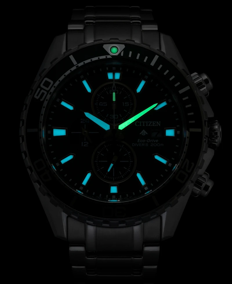 Citizen Eco-Drive Men's Chronograph Promaster Dive Stainless Steel Bracelet Watch 45mm