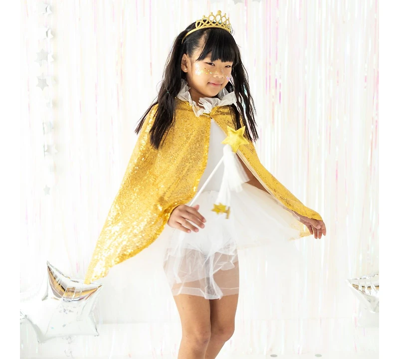 Sweet Wink Girls Gold Sequin Cape