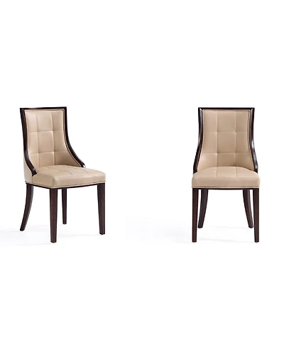 Manhattan Comfort Fifth Avenue 2-Piece Leatherette Upholstered Dining Chair Set