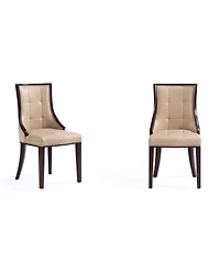 Manhattan Comfort Fifth Avenue 2-Piece Leatherette Upholstered Dining Chair Set