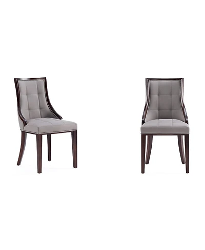 Manhattan Comfort Fifth Avenue 2-Piece Leatherette Upholstered Dining Chair Set