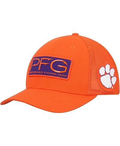 Men's Columbia Orange Clemson Tigers Pfg Hooks Flex Hat