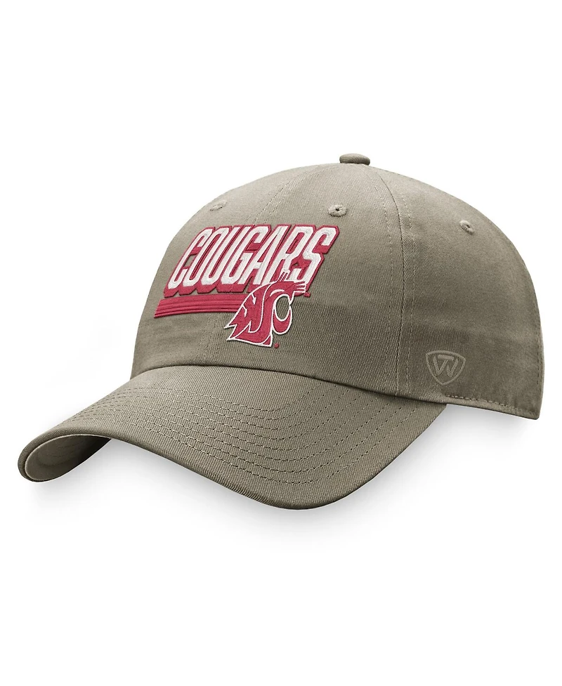 Men's Top of the World Khaki Washington State Cougars Slice Adjustable Hat