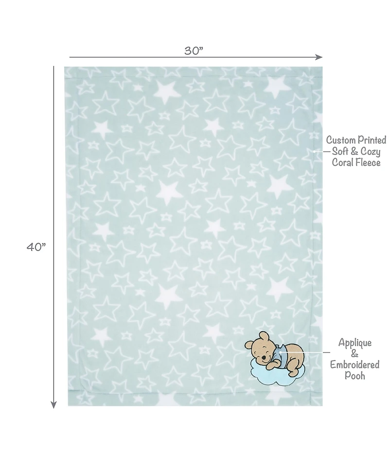 Bedtime Originals Disney Baby Starlight Pooh Blue/White Soft Fleece Baby Blanket