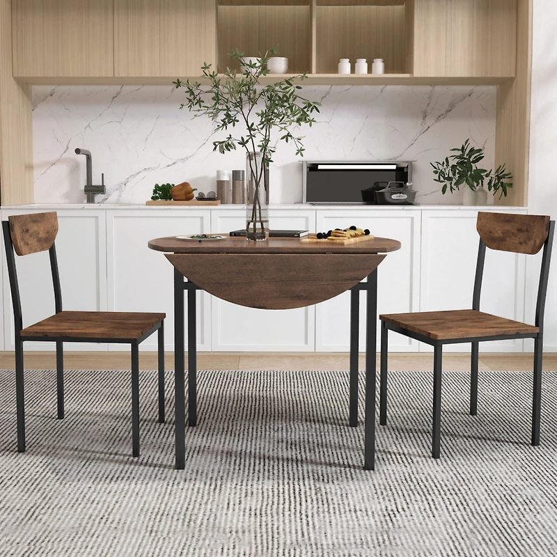 Streamdale 3-Piece Dining Set with Drop Leaf and 2 Chairs