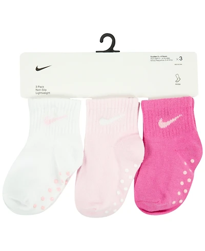 Nike Baby Boys or Girls Core Ankle Gripper Socks, Pack of 3