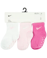 Nike Baby Boys or Girls Core Ankle Gripper Socks, Pack of 3