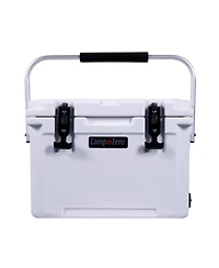 Camp-zero 20 | 21 Qt. Premium Cooler with 4 Molded-In Cup Holders and Folding Aluminum Comfort Grip Handle