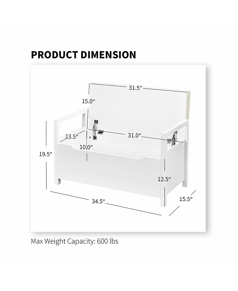 Shoe Bench Storage Rack Cushion Seat Ottoman Bedroom Hallway Entryway