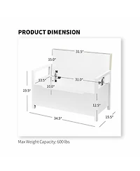 Shoe Bench Storage Rack Cushion Seat Ottoman Bedroom Hallway Entryway