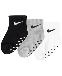 Nike Baby Boys or Girls Core Ankle Gripper Socks, Pack of 3