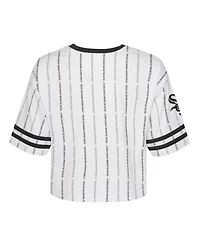 Big Girls White Chicago Sox Ball Striped T-shirt