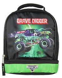 Monster Jam Grave Digger Monster Truck Insulated Dual Compartment Lunch Bag Lunch Box