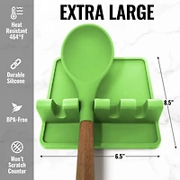 Extra Large Silicone Utensil Rest with Drip Pad for Multiple Utensils