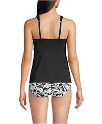 Lands' End Women's D-Cup Adjustable Scoop Neck Flutter Tankini Top