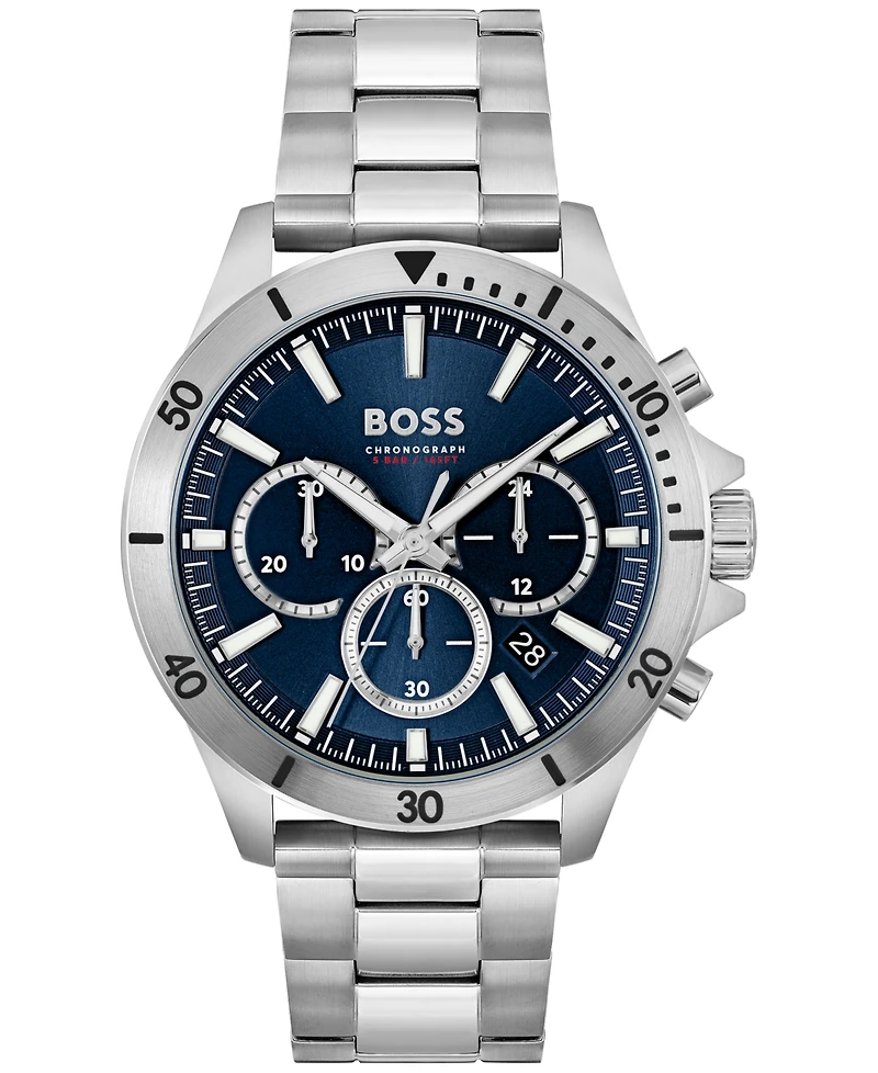 Hugo Boss Men's Chronograph Troper Stainless Steel Bracelet Watch 45mm