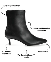 Journee Collection Women's Arely Kitten Heel Pointed Toe Dress Booties