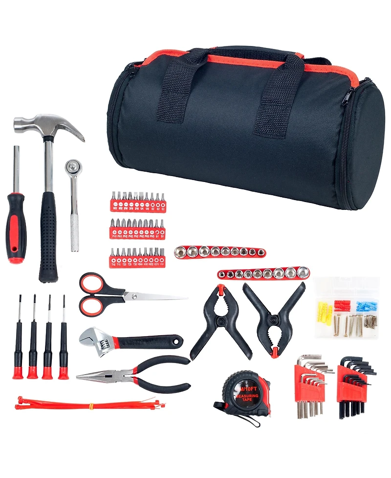 86-Piece Household Hand Tool Set with Roll-Up Bag Tool Kit with Screwdrivers, Pliers, Wrenches, and More Great for the Home or Car by Stalwart