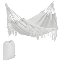 Outsunny Extra Large Boho Hammock with Macrame Tassels,
