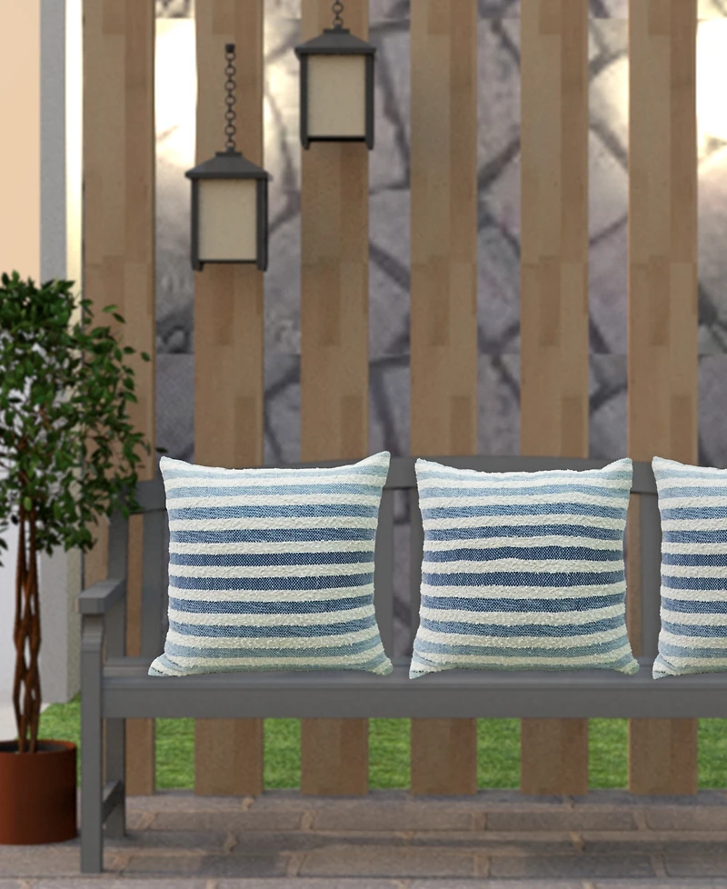 Vibhsa Linden Street 100% Cotton Ombre Textured Stripe Decorative Pillow, 20" x 20"