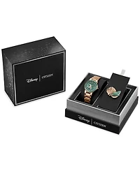 Citizen Eco-Drive Women's Disney Princess Ariel Rose Gold-Tone Stainless Steel Bracelet Watch 30mm Gift Set